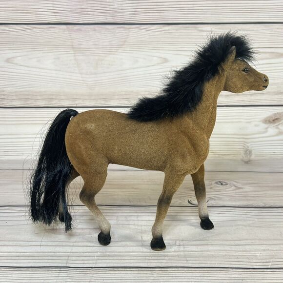 VTG Blue Grass Farms SET 4 HORSES Soft Mane Long Tail Toy Concepts Real Feel BGF - Picture 3 of 16